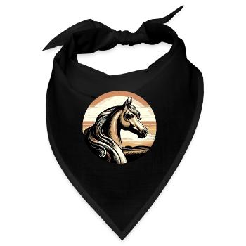 Arabische Pferdekunst - Bandana - Schwarz - Vorne