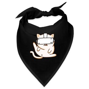 VR Katze - Virtuelle Realität - Bandana - Schwarz - Vorne