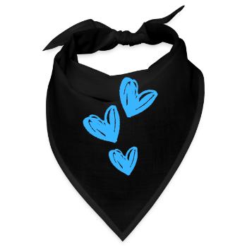 Herzen Blau Symbol - Bandana - Schwarz - Vorne