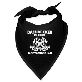 Dachdecker Beruf Dachdeckerei Geschenk - Bandana - Schwarz - Vorne