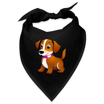 Kleiner brauner Hund, stehend - Bandana - Schwarz - Vorne