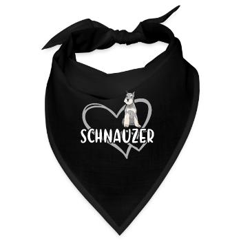 Schnauzer Heart - Bandana - Schwarz - Vorne
