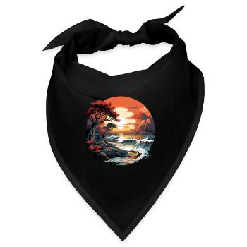 Tropisch - Bandana - Schwarz - Vorne