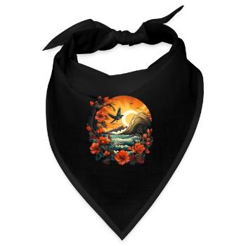 Tropisch - Bandana - Schwarz - Vorne