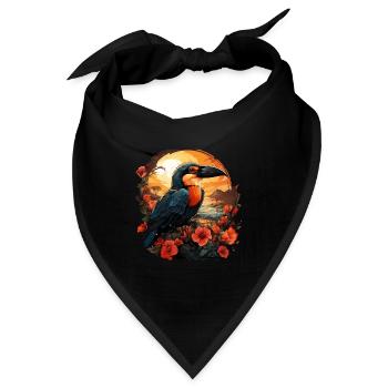 Tropisch - Bandana - Schwarz - Vorne