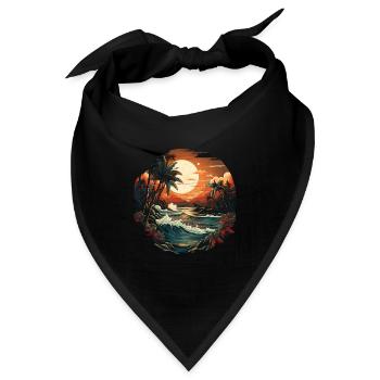 Tropisch - Bandana - Schwarz - Vorne