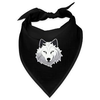 Wolf - Illustration - Bandana - Schwarz - Vorne