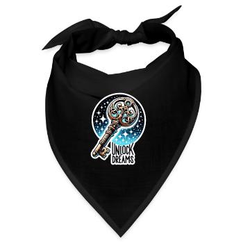 Unlock Dreams - Schlüssel Illustration - Bandana - Schwarz - Vorne