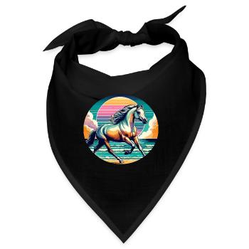 Arabische Pferdekunst - Bandana - Schwarz - Vorne