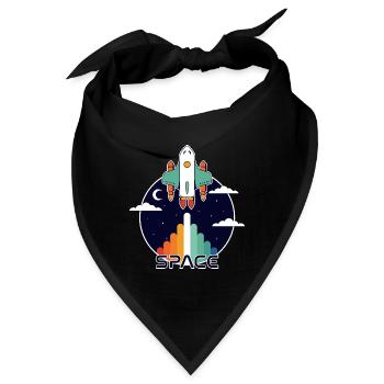 Raum und retro - Bandana - Schwarz - Vorne