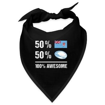 50% Fiji 50% Rugby 100% Awesome Fiji Rugby - Bandana - Schwarz - Vorne
