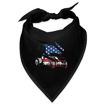 Sport Us Flag Sprint Car Racing - Bandana - Schwarz - Vorne