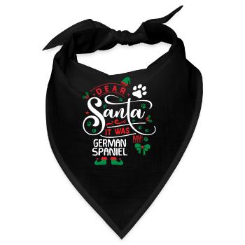 Weihnachten Santa Hunderasse Deutscher Spaniel - Bandana - Schwarz - Vorne
