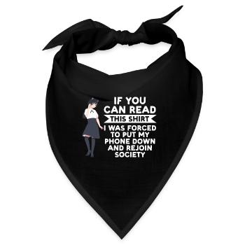 Anime merch Anime Anime Merchandise Geschenk - Bandana - Schwarz - Vorne
