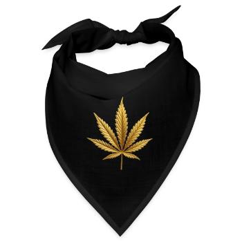 Goldenes Hanfblatt - Bandana - Schwarz - Vorne