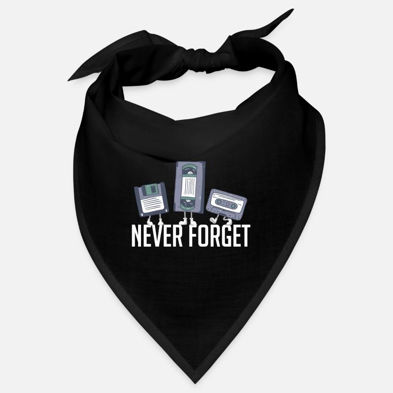 Never Forget 80er 90er Retro Technik Diskette Bandana