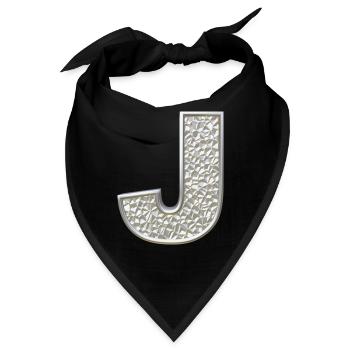J, letter, letter J, initial, initial J, monogram, - Bandana - Schwarz - Vorne