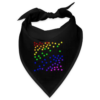 Sterne Regenbogen Geschenkidee bunt farbenfroh - Bandana - Schwarz - Vorne