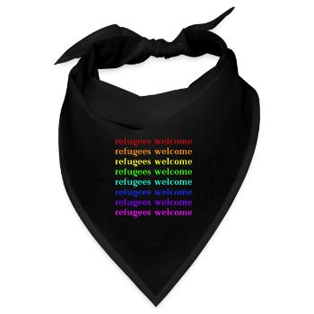 Refugees Welcome Geschenkidee - Bandana - Schwarz - Vorne