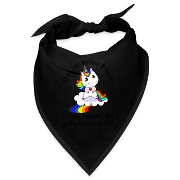 Einhorn, Das ist keine Phase, ...Spruch - Bandana - Schwarz - Vorne