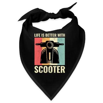 Roller Fahrer Roller Motorrad Vintage Retro - Bandana - Schwarz - Vorne