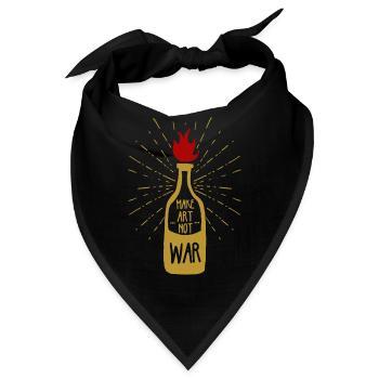 Mach Kunst, nicht Krieg - Bandana - Schwarz - Vorne