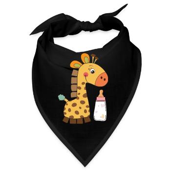 Giraffe - Geschenkidee - Bandana - Schwarz - Vorne