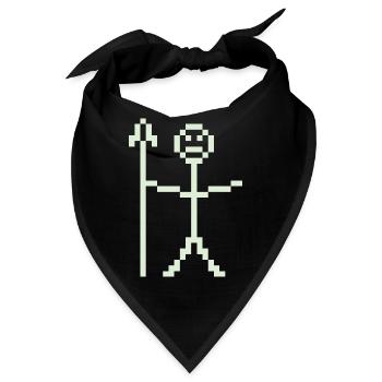 Strichmännchen Krieger Pixelart - Bandana - Schwarz - Vorne
