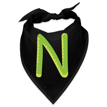 Buchstabe N - Bandana - Schwarz - Vorne