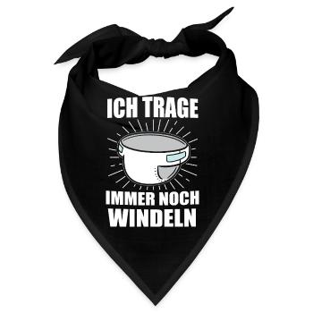 ABDL Windel Diaper Geschenk - Bandana - Schwarz - Vorne