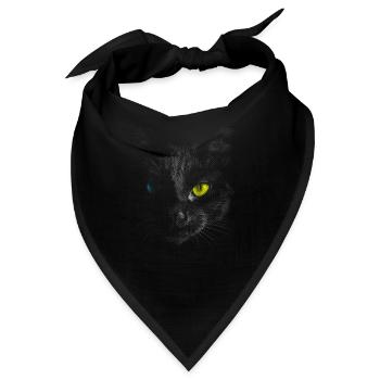 Schwarze Katze - Bandana - Schwarz - Vorne