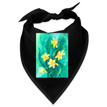 Narzissen - Bandana - Schwarz - Vorne