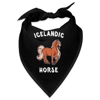 Pferde Spruch Islandpferde Pferdeliebe Stute - Bandana - Schwarz - Vorne