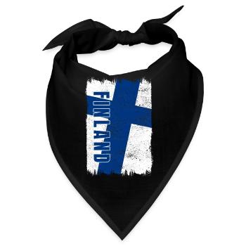 Finnland Flagge - Bandana - Schwarz - Vorne