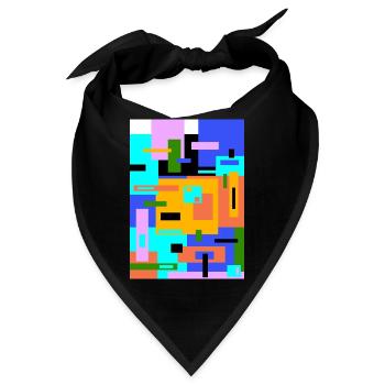 Abstrakte Malerei - Bandana - Schwarz - Vorne