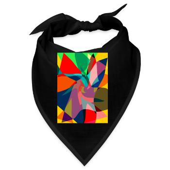 Abstrakte Malerei. Abstrakte Farbe - Bandana - Schwarz - Vorne