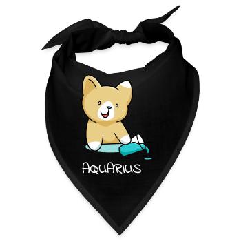 Sternzeichen Wassermann Katze Aquarius Geschenk - Bandana - Schwarz - Vorne