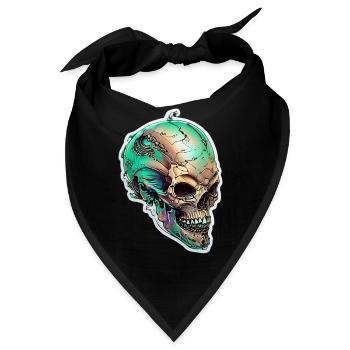 Außerirdischer Schädel - Bandana - Schwarz - Vorne