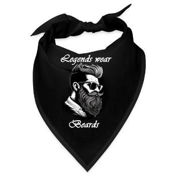Legends wear beards weiß - Bandana - Schwarz - Vorne