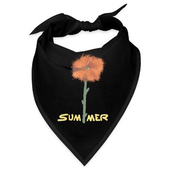 Sommerblumen Illustration auf Kleidung - Bandana - Schwarz - Vorne
