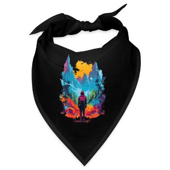 Wandern Berge Bunt - Bandana - Schwarz - Vorne