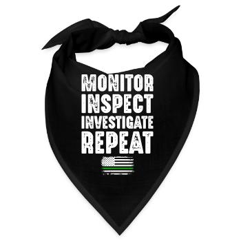 Monitor Inspect Investigate Repeat Border Patrol - Bandana - Schwarz - Vorne