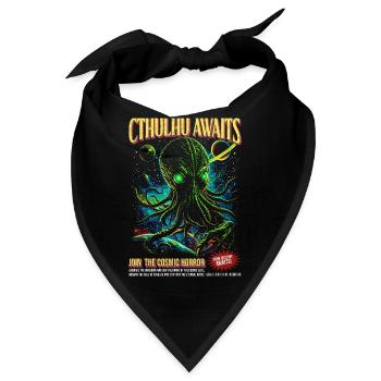 Cthulhu Awaits: Cosmic Horror Universe Illustration - Bandana - Schwarz - Vorne