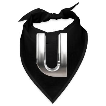 Chrome ,, U " Metallic - Bandana - Schwarz - Vorne