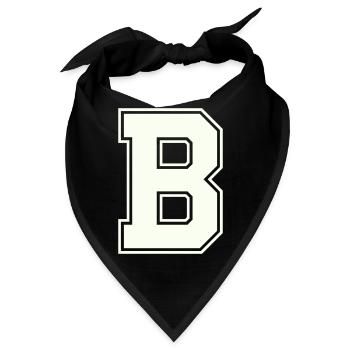 B Buchstabe - Bandana - Schwarz - Vorne