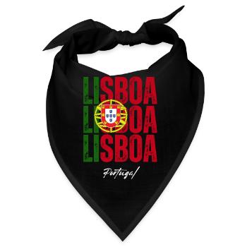 Lissabon, Portugal, Souvenir von Lissabon - Bandana - Schwarz - Vorne