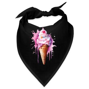 Wasserfarbe Eiscreme Tropfen - Bandana - Schwarz - Vorne