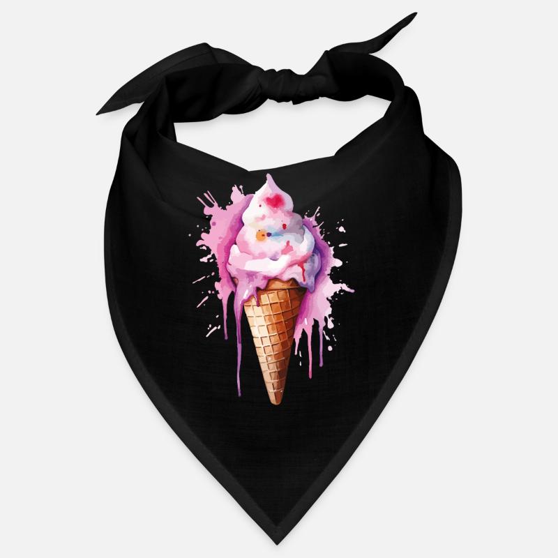 Gouttes de crème glacée à l’aquarelle Bandana