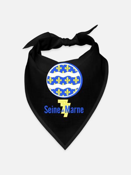 Logo Seine et Marne 77 - Bandana - black - Front