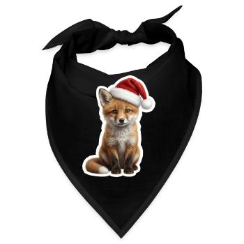 Schlauer Fuchs wartet auf die Bescherung - Bandana - Schwarz - Vorne